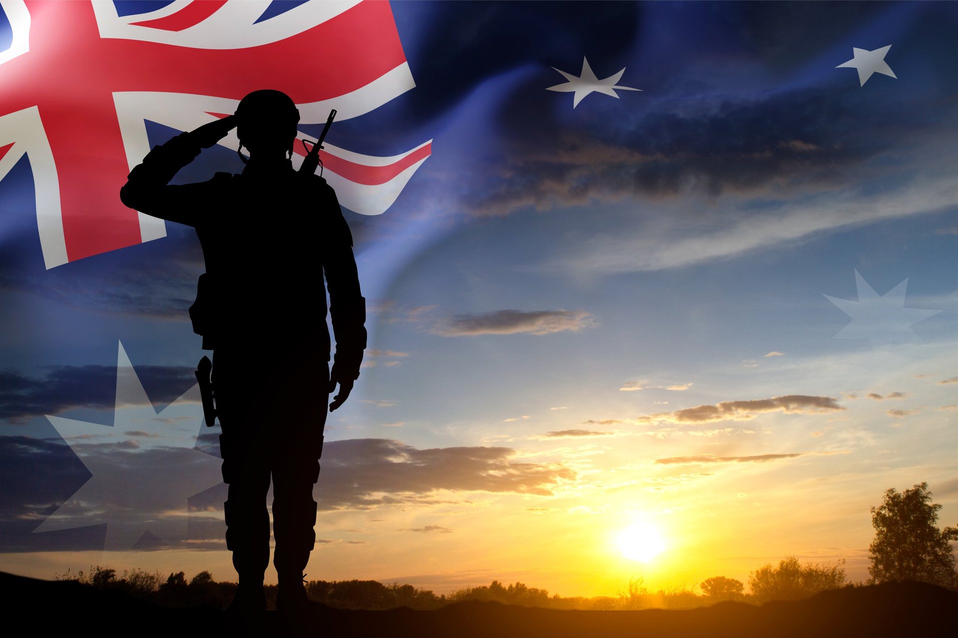 Soldier silhouette at sunset - The messenger returning home